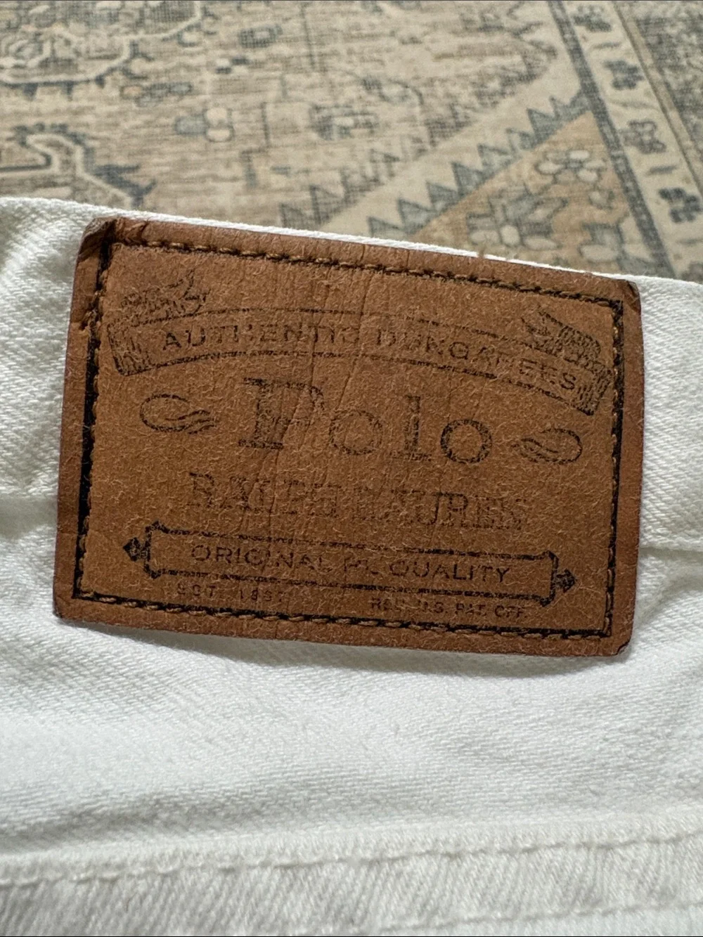 Polo Ralph Lauren Hampton straight Hudson white denim. 44/30